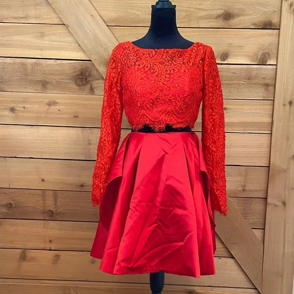 BRLMALL | Dresses | Brlmall Red Two Piece Dress Set Lace Top And Satin Skirt | Poshmark BRLMALL | Dresses | Brlmall Red Two Piece Dress Set Lace Top And Satin Skirt | Poshmark